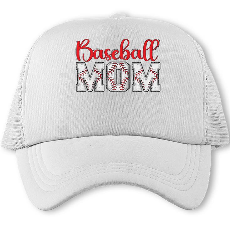 Baseball Mom Sporty Humor Raglan Baseball Tee Trucker Cap