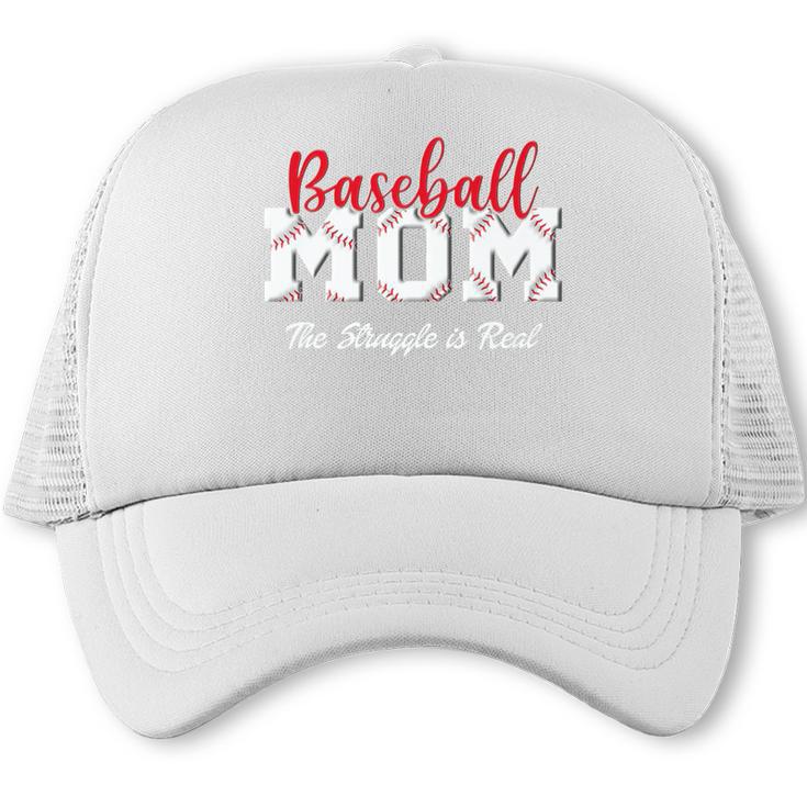 Baseball Mom The Struggle Is Real Premium Trucker Cap