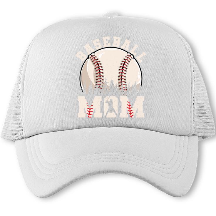 Baseball Mom Vintage Baseball Ball Mama Trucker Cap