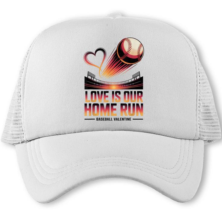 Baseball Valentine Forever On Deck For You Trucker Cap