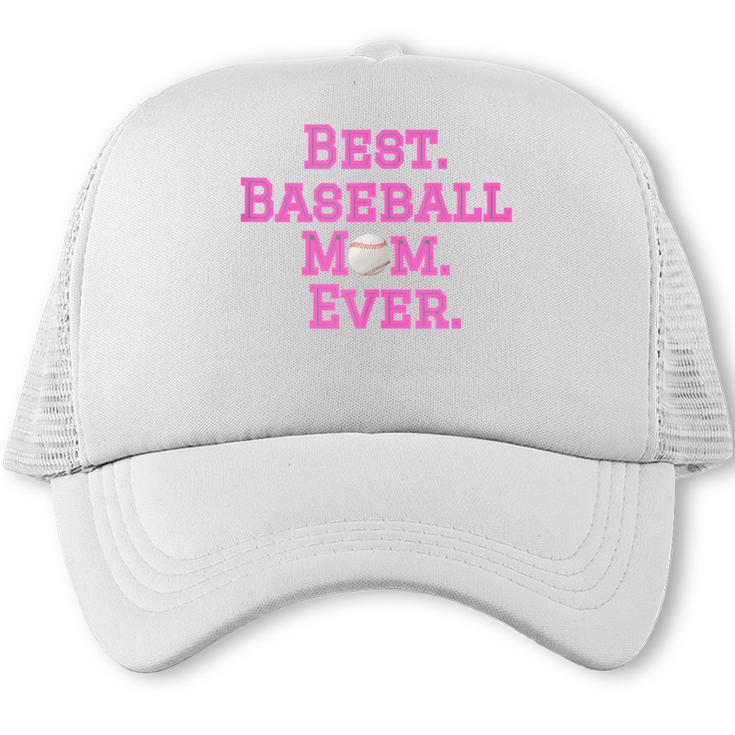 Best Baseball Mom Ever Pink Trucker Cap