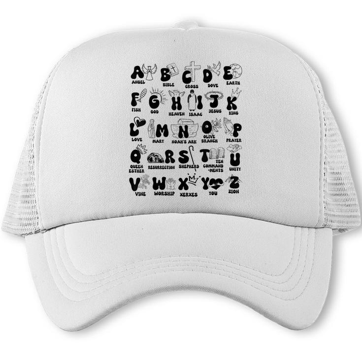 Biblical Alphabet Religious Christian Kids Back To School Trucker Cap