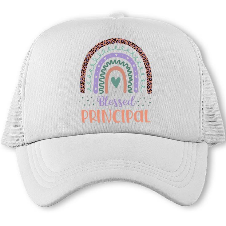 Blessed Principal Back To School Boho Rainbow Premium Tri-Blend Trucker Cap