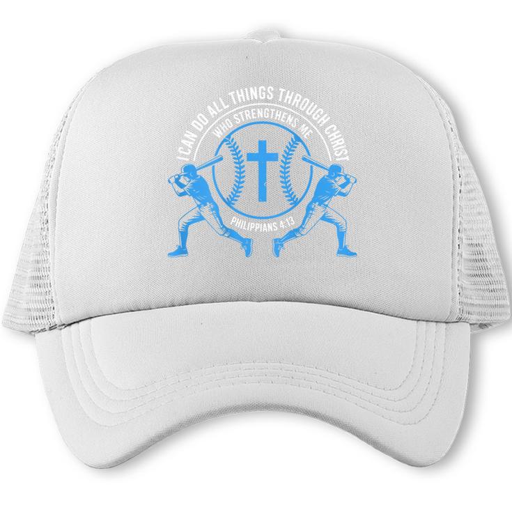 Boys Baseball Christian-Shirt Softball I Can Do All Things Trucker Cap