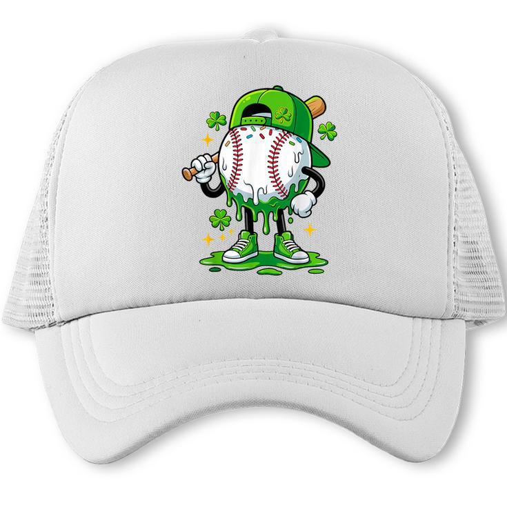 Boys St Patrick’s Day Baseball Drip Ice Cream Apparel Youth Trucker Cap