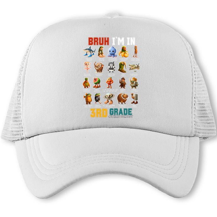 Bruh I’m In 3rd Grade Back To School Italian Brainrot Premium Tri-Blend Trucker Cap