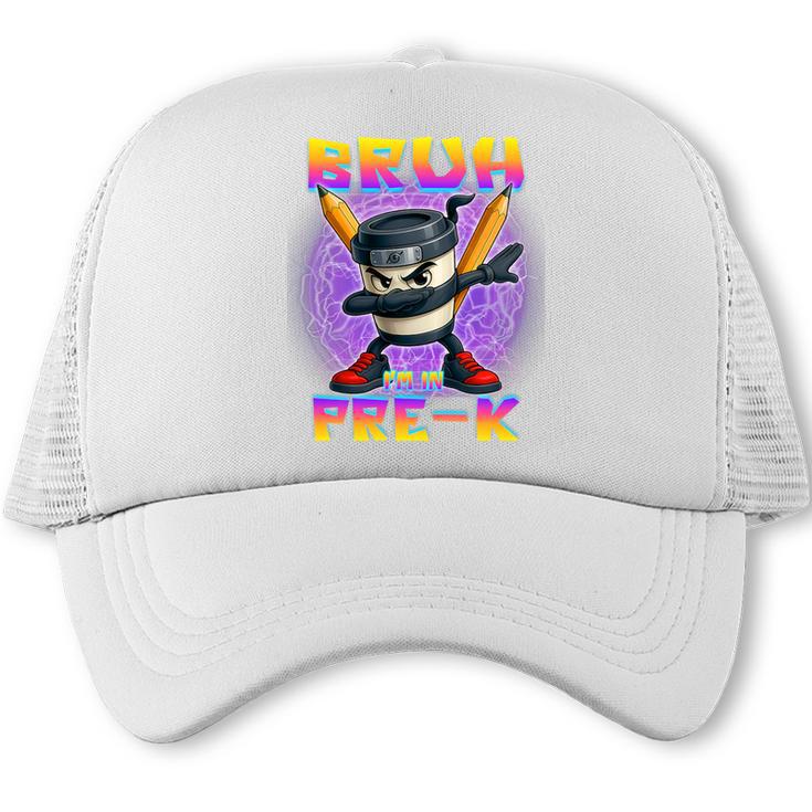 Bruh I'm In Pre-K Back To School Italian Brainrot Premium Tri-Blend Trucker Cap