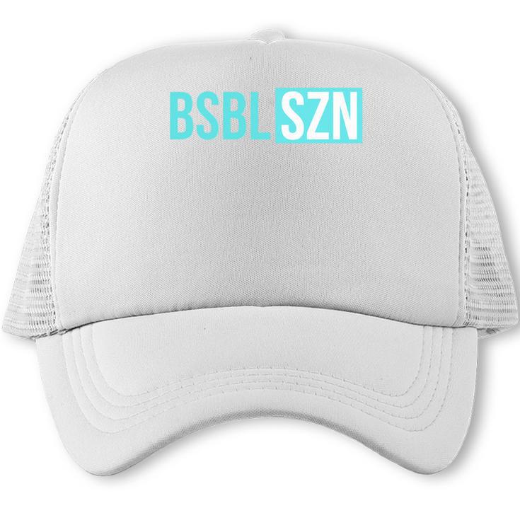 BSBL SZN Baseball Season Game Day Boys Girls Youth Premium Tri-Blend Trucker Cap