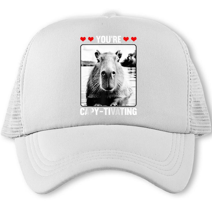 Capybara Love Valentines Day Cute Animal Hearts Raglan Baseball Tee Trucker Cap