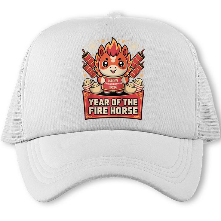 Chinese New Year 2026 Fire Horse Celebration Raglan Baseball Tee Trucker Cap
