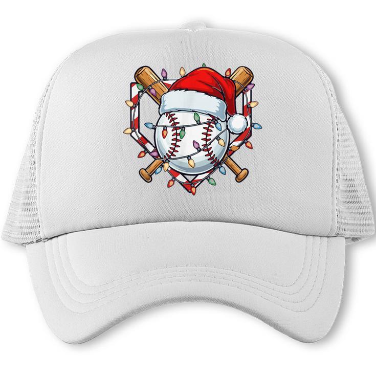 Christmas Baseball Santa Hat For Baseball Players Fans Trucker Cap