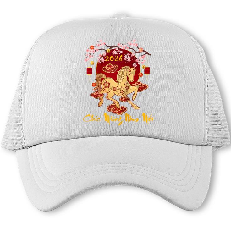 Chuc Mung NAM Moi 2026 Vietnamese Lunar New Year Of Horse Raglan Baseball Tee Trucker Cap