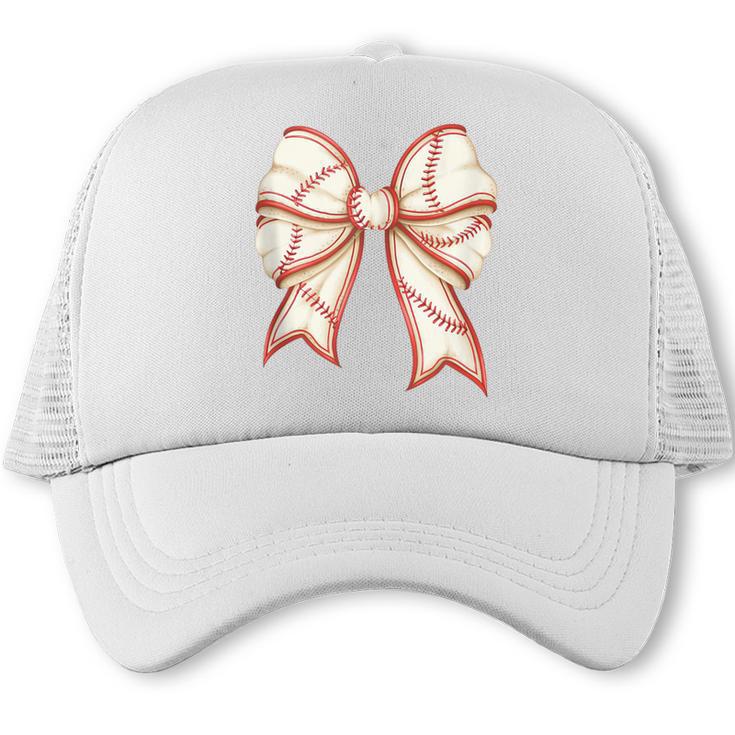 Coquette Bow Baseball Mama Baseball Mom Women Trucker Cap