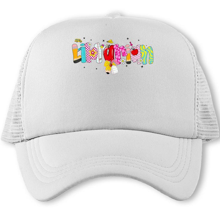 Coquette Pencil Bow Librarian Back To School Bookworm Trucker Cap