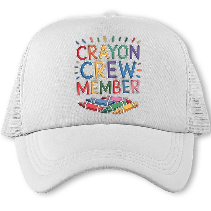 Crayon Crew Member Back To School Coloring Art Classes Trucker Cap