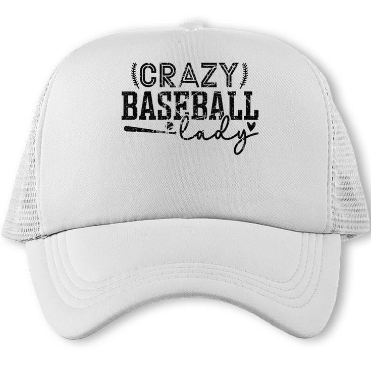 Crazy Baseball Lady Baseball Mom Sporty Humor Trucker Cap