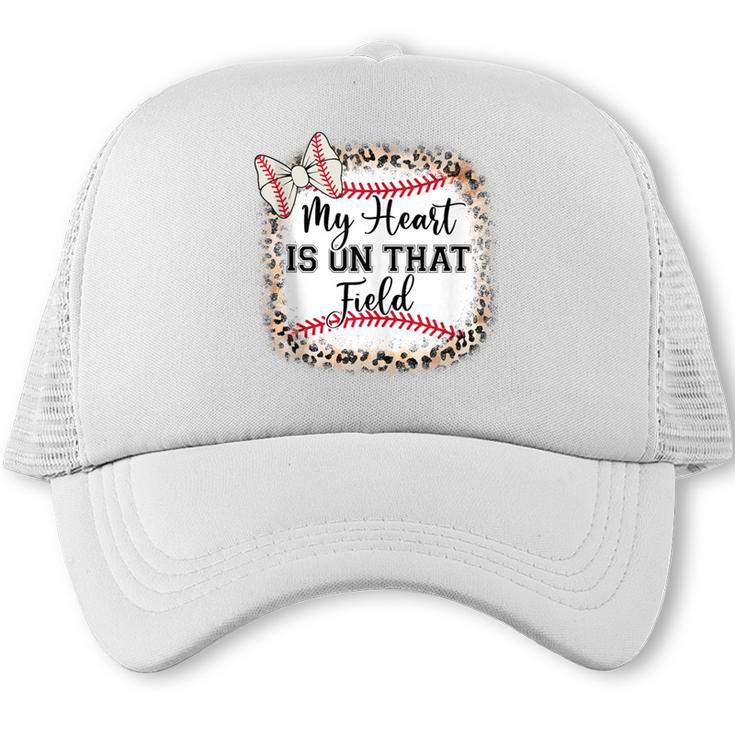Cute Baseball Mom My Heart On That Field Sister Girl Toddler Trucker Cap