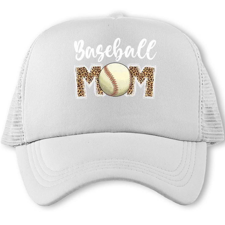 Cute Baseball Mom Leopard Print Mom For Mother's Day Trucker Cap