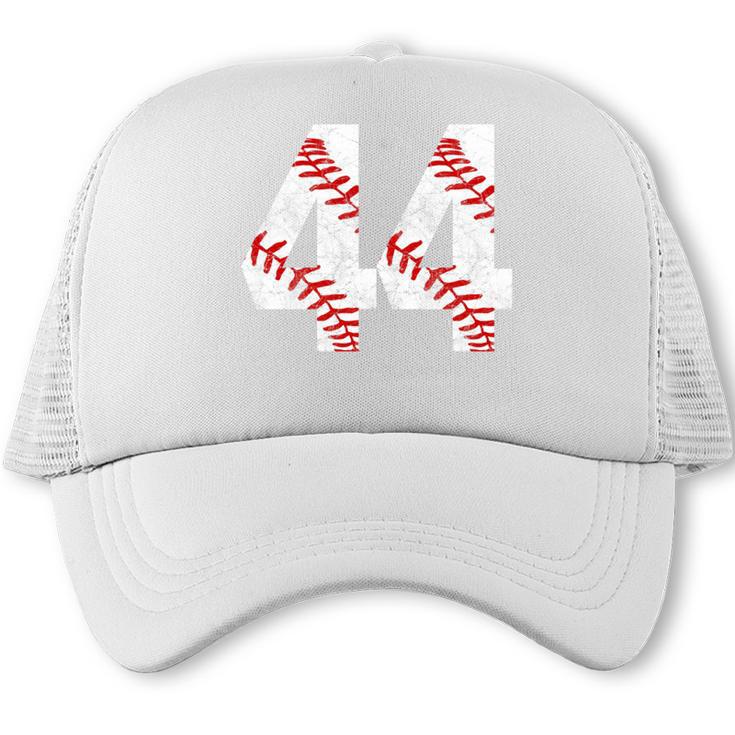 Distressed Baseball Number 44 Jersey Uniform Player Fan Trucker Cap