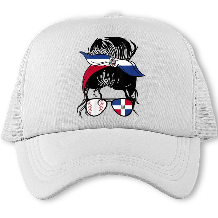 Dominican Baseball Mom Dominican Baseball Girl Trucker Cap