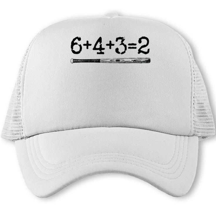 Double Play 6 4 3 2 Vintage Baseball Math Softball Player Premium Tri-Blend Trucker Cap