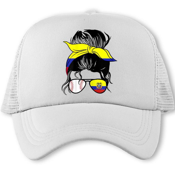 Ecuador Baseball Mom Ecuadorian Baseball Girl Trucker Cap