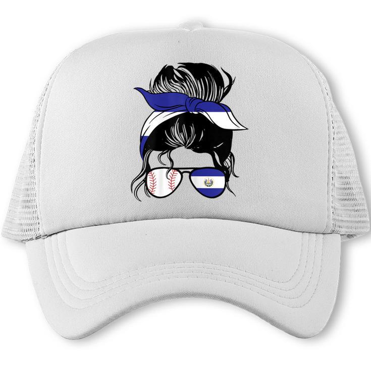 El Salvador Baseball Mom Salvador Baseball Girl Trucker Cap