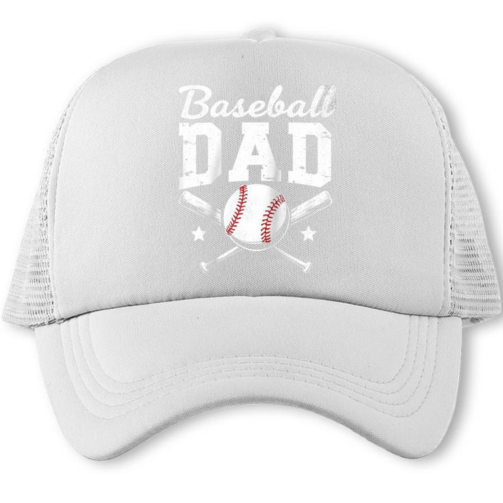Fathers Cute Vintage Baseball Dad Sport Lovers Batter Player Raglan Baseball Tee Trucker Cap