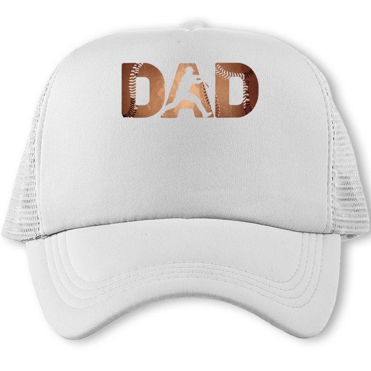 Fathers Day Baseball Player Baseball Dad Premium Trucker Cap