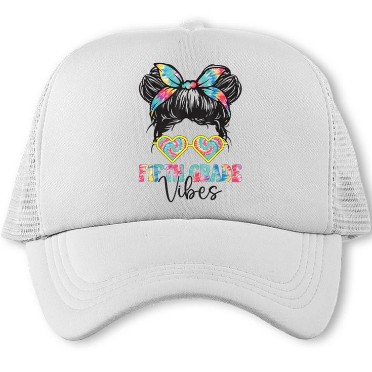Fifth Grade Vibes Messy Hair Bun Girl Back To School 5th Trucker Cap