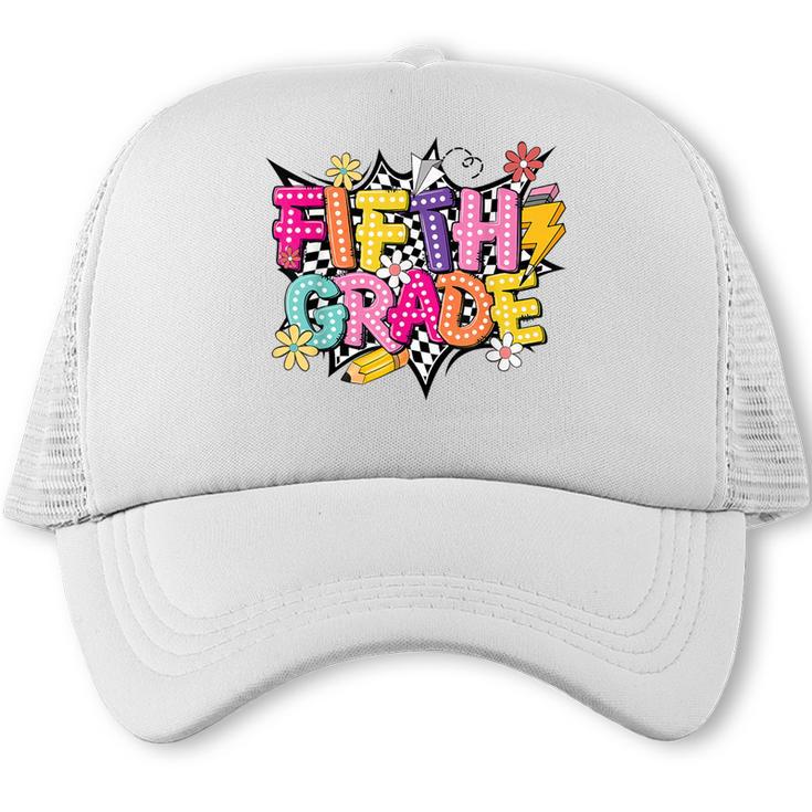 First Day Of School Fifth Grade Back To School Kids Trucker Cap