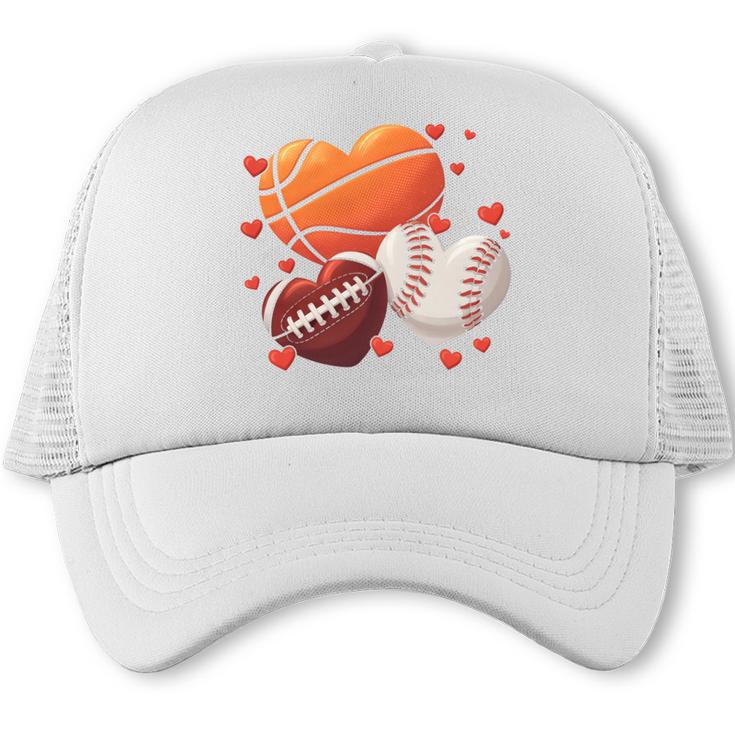 Football Basketball Baseball Heart Valentine Boys Men Kid Trucker Cap