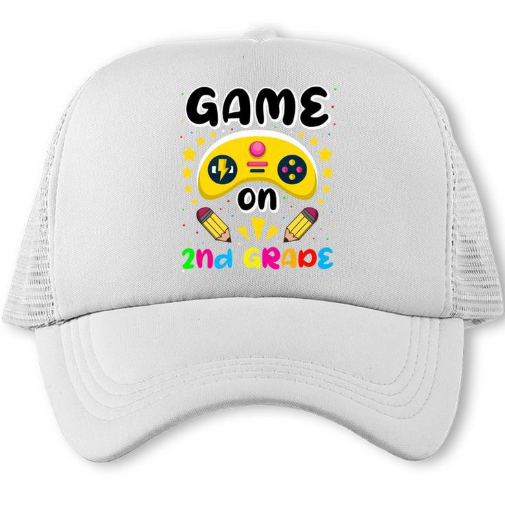 Game On 2nd Grade Cute Video Gamer Back To School 2026 Kids Trucker Cap