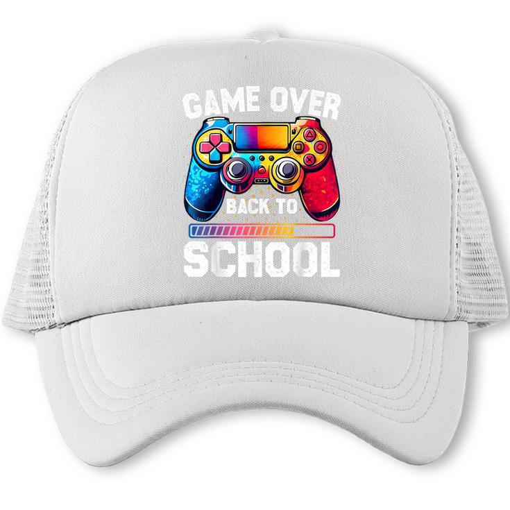Game Over Back To School Tee Kids First Day School Trucker Cap