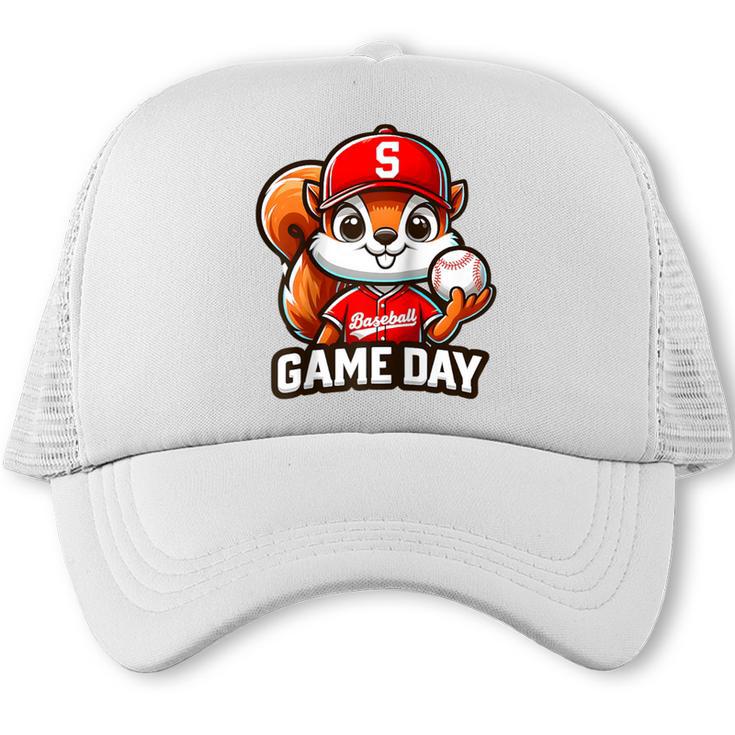 Game Day Baseball Dad Baseball Mam Father's Day Raglan Baseball Tee Trucker Cap