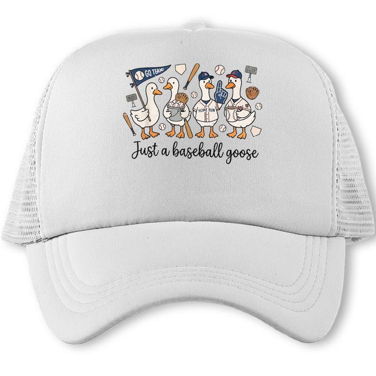 Game Day Just A Baseball Goose Cute Duck Team Sports Trucker Cap