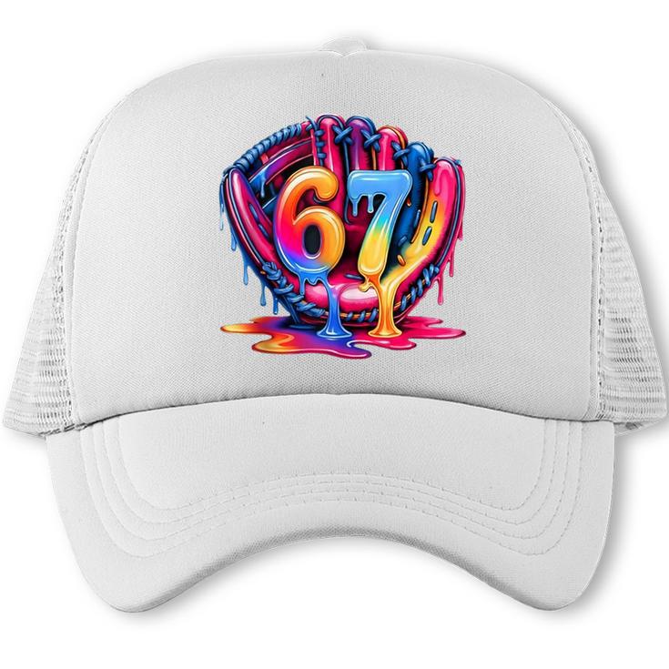 Gen Alpha Slang Ice Cream Drip Six Seven 67 Baseball Catcher Trucker Cap