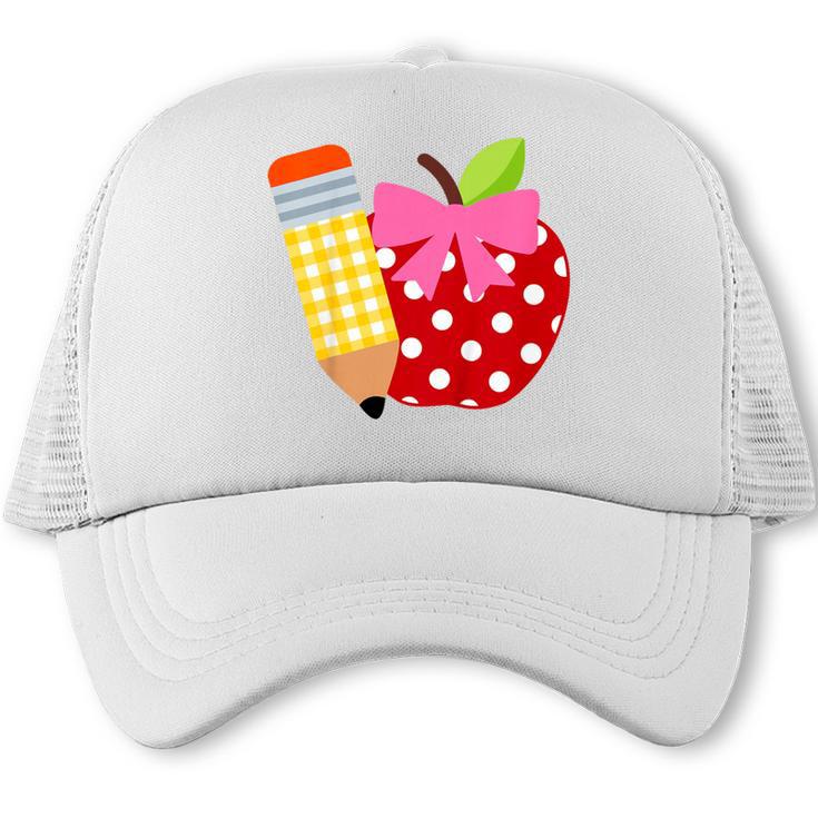 Girls Back To School Apple Toddler First Day Of Preschool Trucker Cap