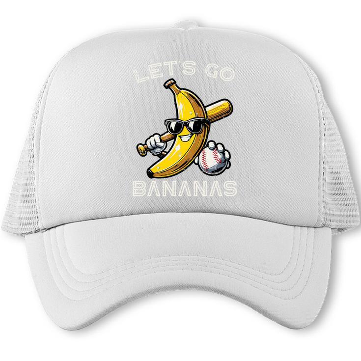 Lets Go Bananas Baseball Retro Sports Boys Kids Men Youth Premium Tri-Blend Trucker Cap