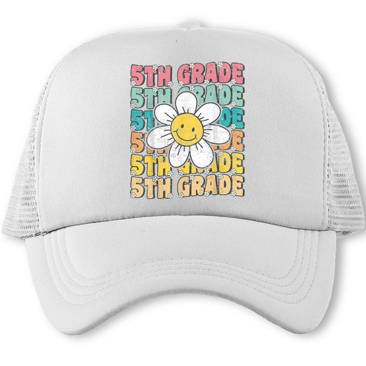 Groovy 5th Grade Back To School First Day Of Fifth Grade Trucker Cap
