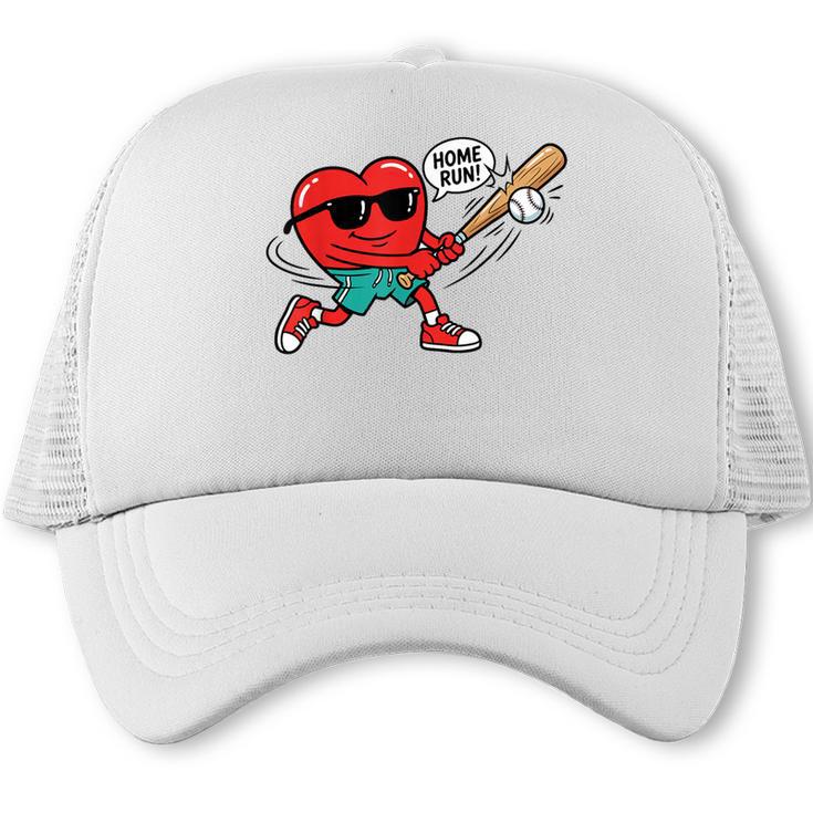 Heart Valentines Day Baseball Men Boys Kids Teens Trucker Cap