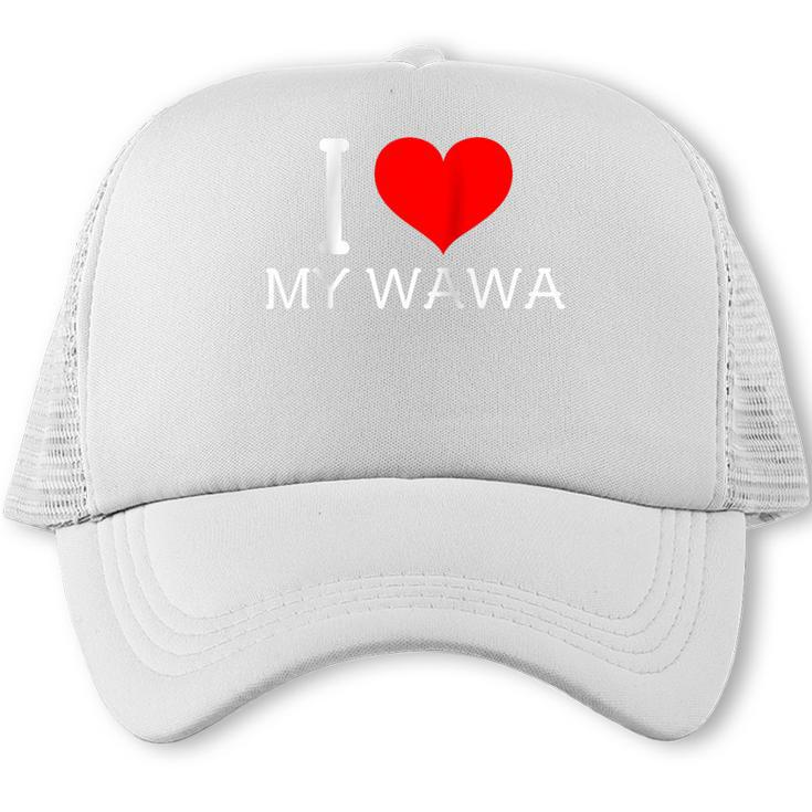 I Heart My Wawa Raglan Baseball Tee Trucker Cap