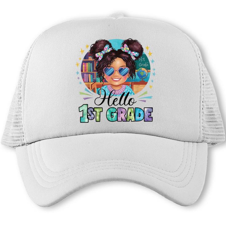 Hello 1st Grade Girl Back To School Kids Boys Girls Trucker Cap