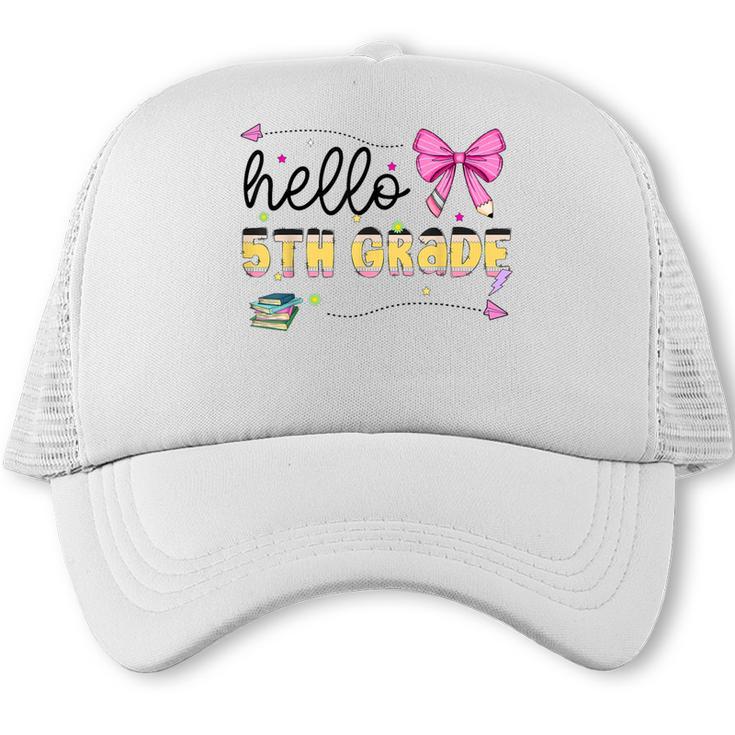 Hello 5th Grade Girls Coquette Fifth Grade Back To School Trucker Cap