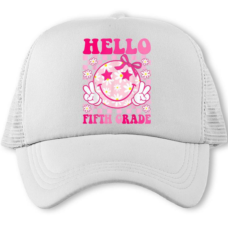 Hello Fifth Grade Coquette Bow Back To School 5th Grade Girl Trucker Cap