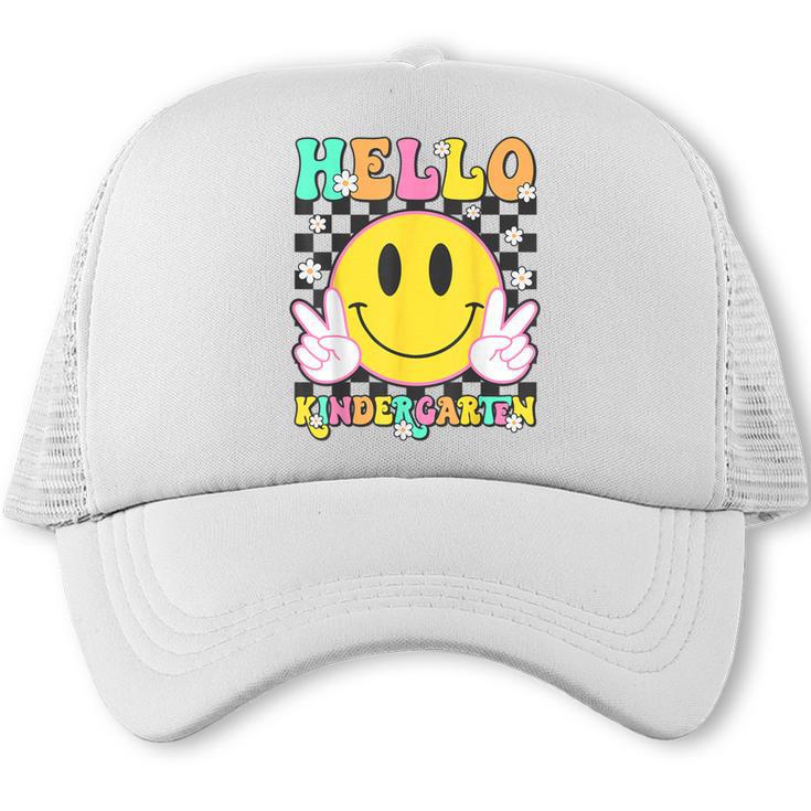 Hello Kindergarten Smile Face Back To School Girl Kid Trucker Cap