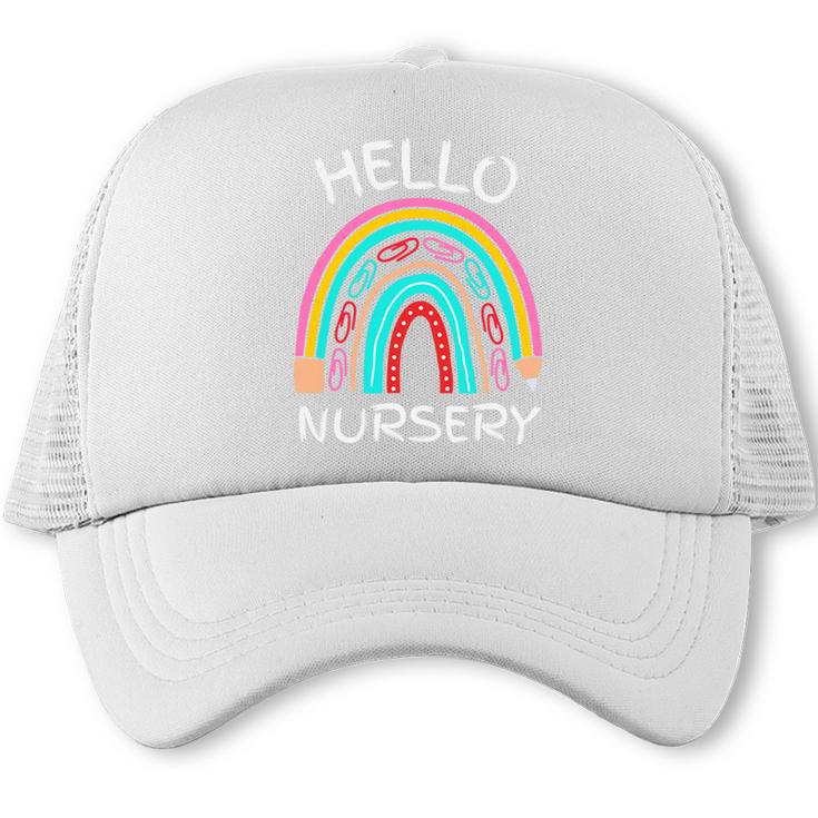 Hello Nursery Pencil Rainbow Back To School Boys Girls Premium Tri-Blend Trucker Cap