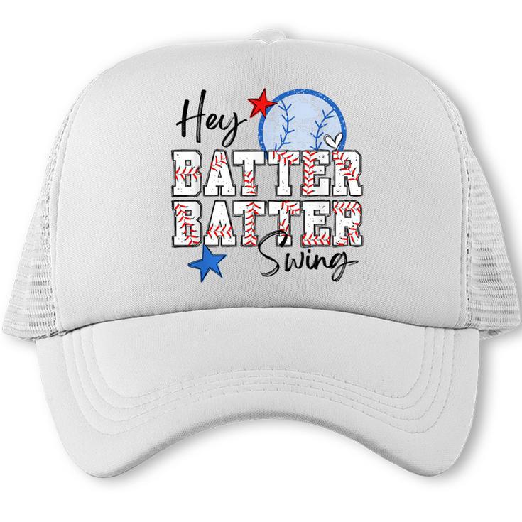 Hey Batter Batter Swing Graphic For Baseball Moms Trucker Cap