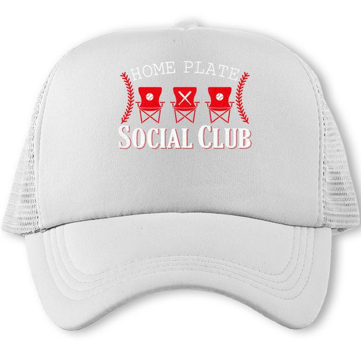 Home Plate Social Club Softball Season Baseball Mom Premium Trucker Cap