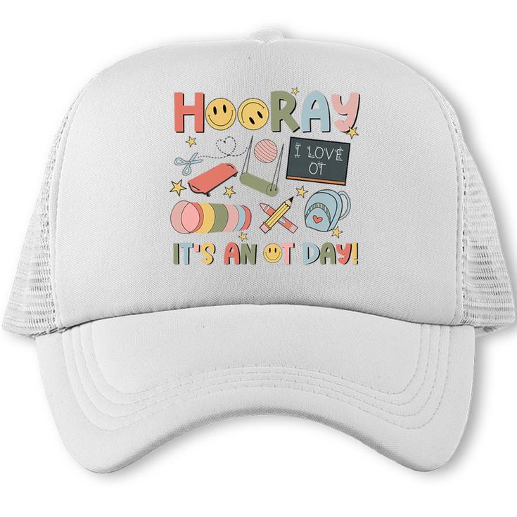Hooray It’s An OT Day Occupational Therapy Back To School Premium Tri-Blend Trucker Cap